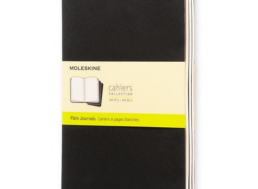 Блокнот Moleskine Cahier Journal Large A5 40 листов черный без линовки на сшивке (130x210 мм)